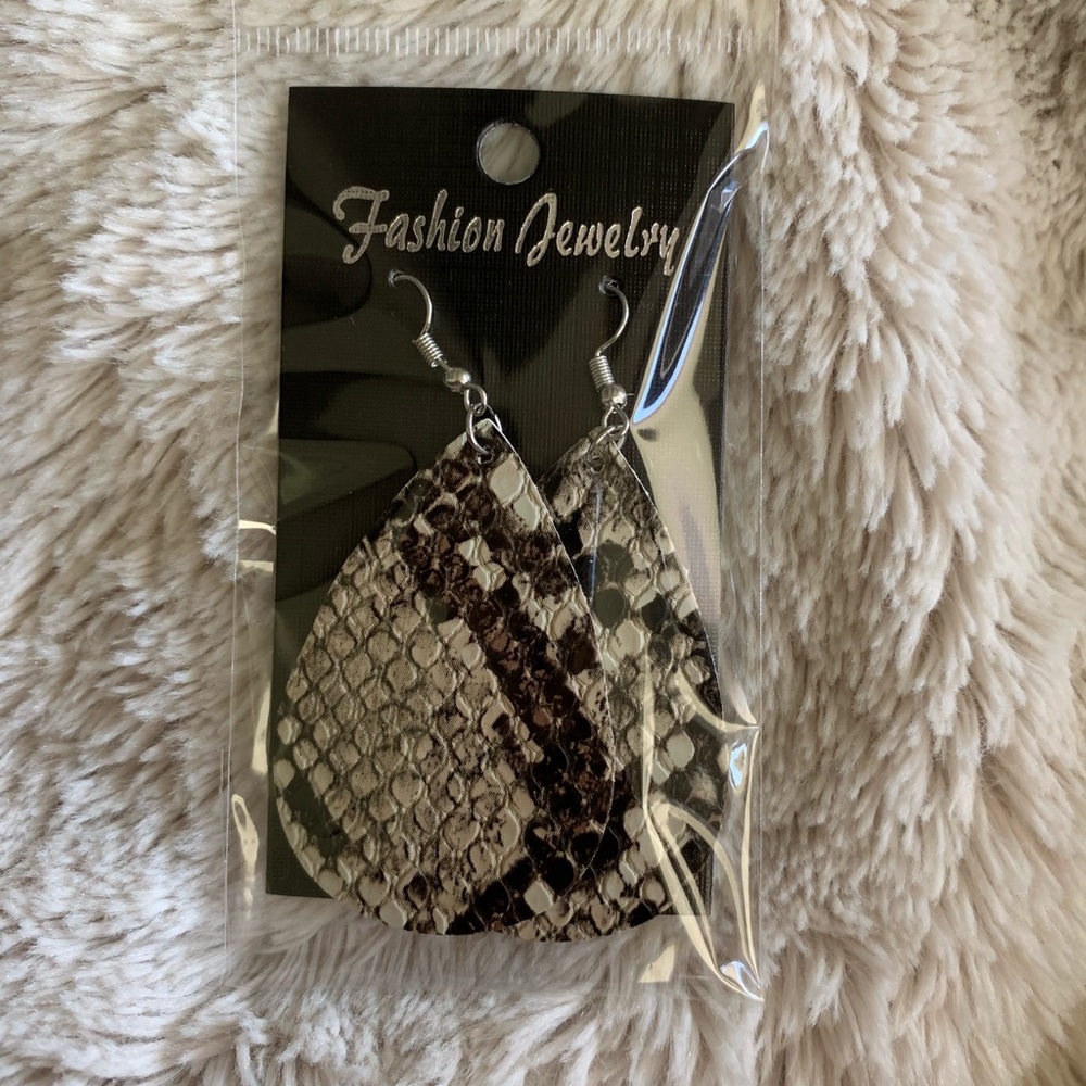 Animal Print Leather Earrings